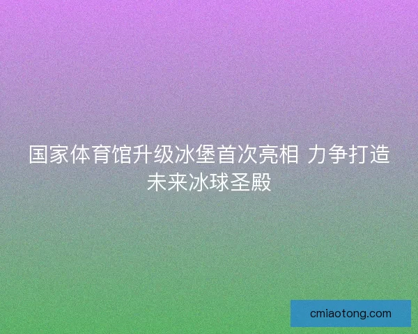 国家体育馆升级冰堡首次亮相 力争打造未来冰球圣殿